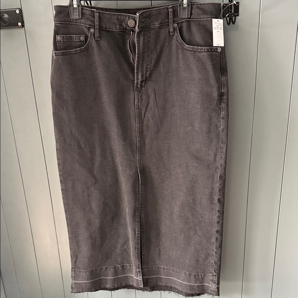 GAP Black Washed Denim Pencil Skirt